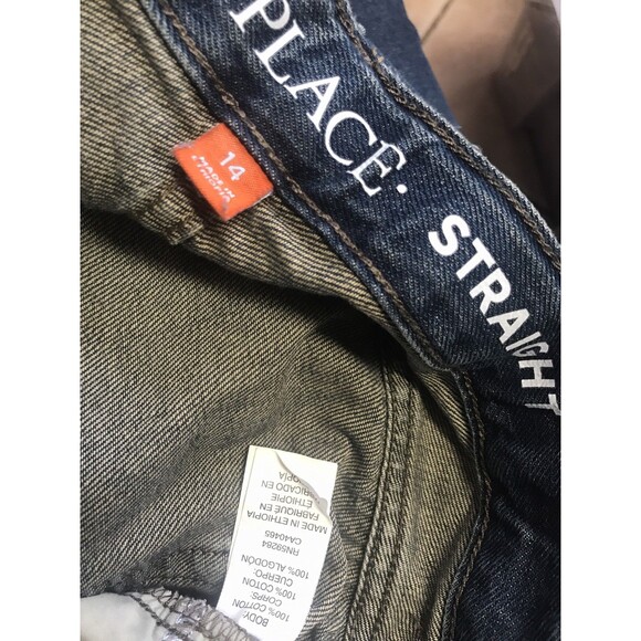 Children’s Place Youth Jeans Straight Leg Boys Size 14 Blue Adjustable Waist - Picture 6 of 8
